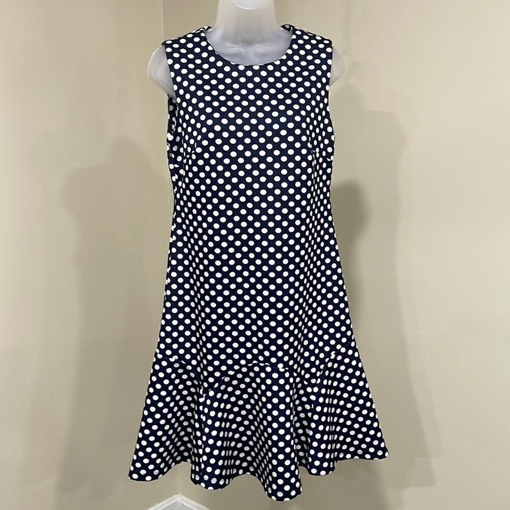 NWOT Shelby & Palmer navy and white polka dot dress. Size 10 M medium